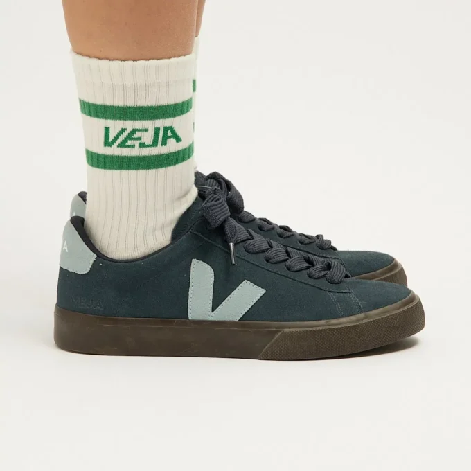 Calzini Iconic in cotone bianco e verde
