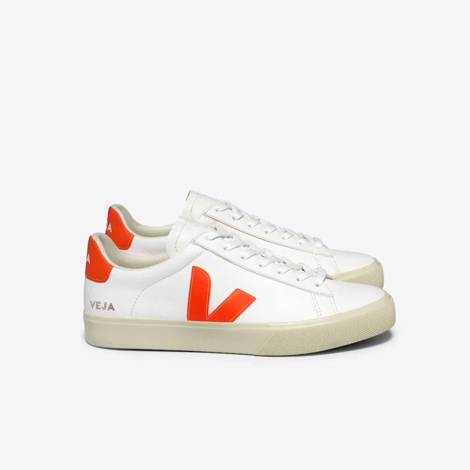 Campo Leather Bianco Arancione Fluo Campo Leather Bianco Arancione Fluo