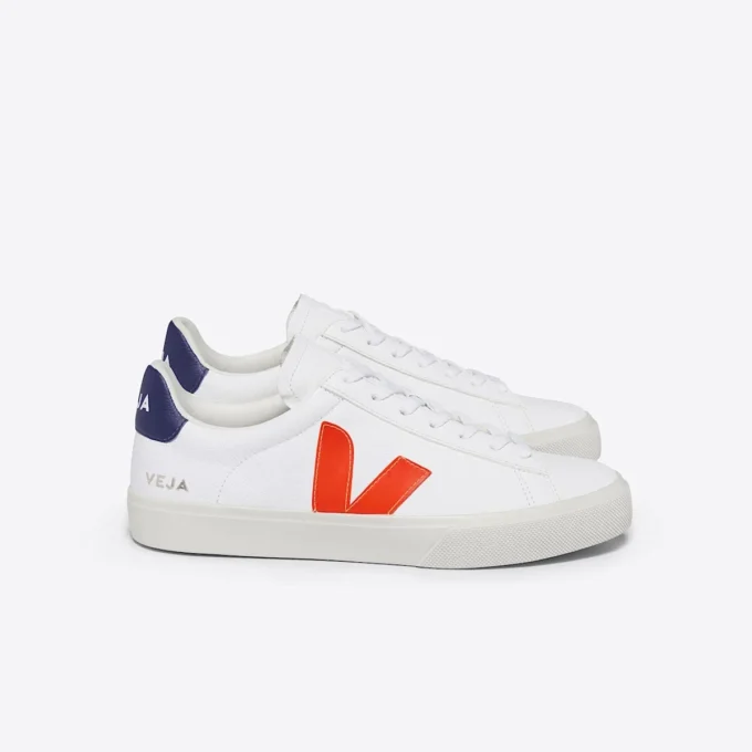 Campo Leather Bianco Arancione Fluo Campo Leather Bianco Arancione Fluo