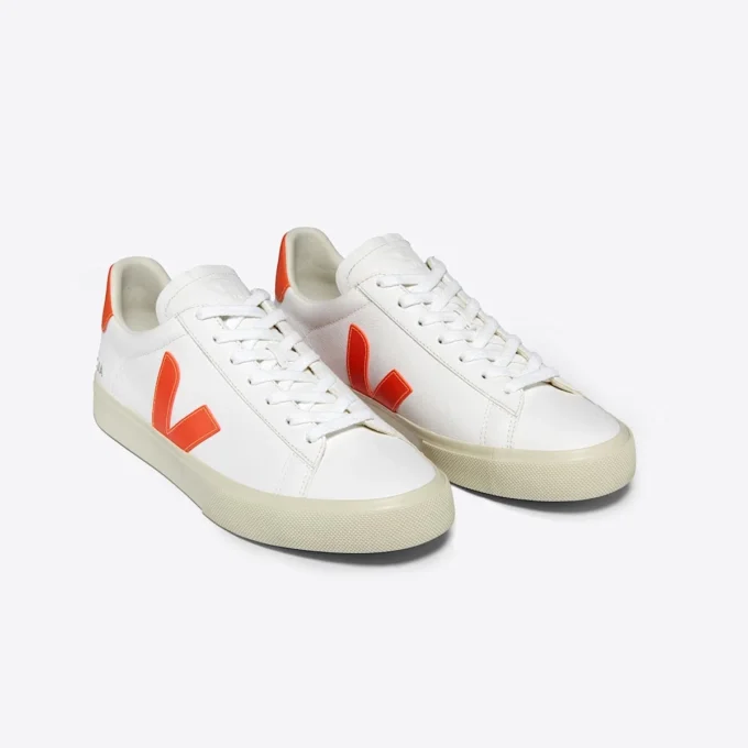 Campo Leather Bianco Arancione Fluo Campo Leather Bianco Arancione Fluo